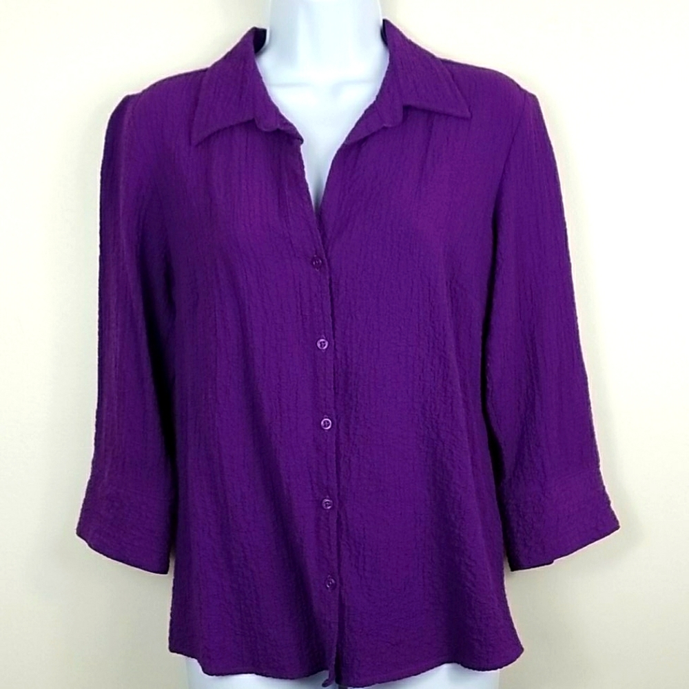 Pretty Purple Atlast Classics Textured Blouse, S